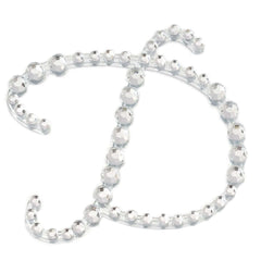 12 Pack 1.5" Clear Rhinestone Monogram Letter Jewel Sticker Self Adhesive DIY Diamond Decor - D