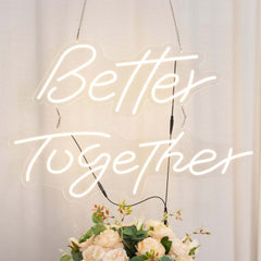 32" Better Together LED Neon Light Sign for Party or Home Wall Decor, Warm White Reusable Hanging Light With 5ft Chain