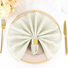 5 Pack Polyester 20"x20" Napkins Ivory - Wrinkle Resistant & Easy Care Cloth Napkins