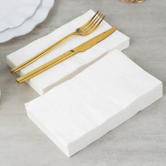 50-Pack Paper Napkins White - Soft Disposable 2-Ply Dinner Napkins for Weddings