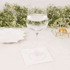50-Pack Paper Beverage Napkins White - 2 Ply Disposable Soft 18GSM Cocktail Napkins 5"x5"