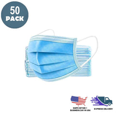 50 Pack 3 Ply Disposable Face Mask Non Woven Mask with Ear Loop