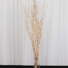 6-Pack Natural Birch Tree Branches 46" Metallic Gold - Versatile Extra Long Decorative Dried Willow Twigs Sticks for Vase Centerpiece Wedding Decor