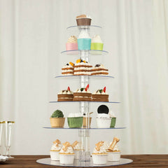 6-Tier Acrylic Round Cupcake Stand Clear for Special Events & Catering Displays 22"