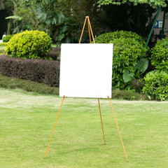 65" Gold Metal Sign Holder Easel Stand, Collapsible Tripod Stand