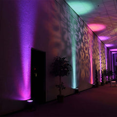 6W Multicolor RGB LED Backdrop Uplight, Indoor Outdoor Spotlight With Remote