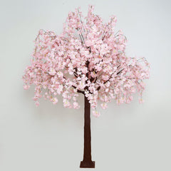 8ft Artificial Cherry Blossom Tree Blush – Silk Sakura Wishing Tree with Sturdy Metal Base & Realistic Fiberglass Trunk