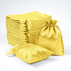 60 Pack Satin Drawstring Favor Gift Bags, Gold 3"x4" Jewelry & Candy Bags for Weddings & Parties