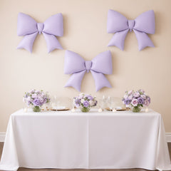 10 Pack Giant Decorative Foil Bow Balloons – Matte Lavender Lilac Party Balloons for Backdrop, Photo Booth & Event Styling, 29″ x 27″ Inflated