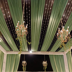 Dusty Sage Green Sheer Backdrop Drape – 5ftx32ft Wedding Arch & Ceiling Decor Panel, Wrinkle Free with Soft Shimmer