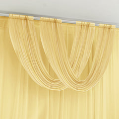 Champagne Sheer Chiffon Valance Curtain 4ft x 5ft – Wedding Arch Drape with Rod Pocket, Voile Backdrop Panel