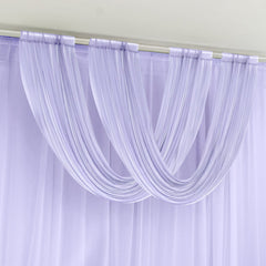 Lavender Lilac Sheer Chiffon Valance Curtain 4ft x 5ft – Wedding Arch Drape with Rod Pocket, Voile Backdrop Panel