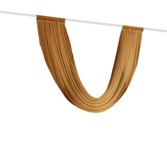 Gold Sheer Chiffon Valance Curtain 4ft x 6ft – Wedding Arch Drape with Rod Pocket, Voile Backdrop Panel