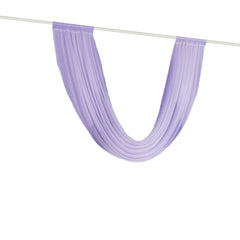 Lavender Lilac Sheer Chiffon Valance Curtain 4ft x 6ft – Wedding Arch Drape with Rod Pocket, Voile Backdrop Panel