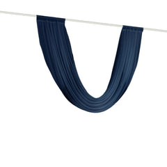 Navy Blue Sheer Chiffon Valance Curtain 4ft x 6ft – Wedding Arch Drape with Rod Pocket, Voile Backdrop Panel
