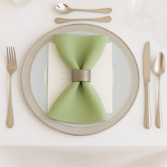 5 Pack Sage Green Scuba Napkins – 17"x17", Wrinkle-Free & Stain Resistant Cloth Napkins