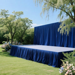 Portable Stage Skirt Royal Blue Polyester Platform Skirting Cloth for Events, Performances & Wedding Staging - 36"x20ft