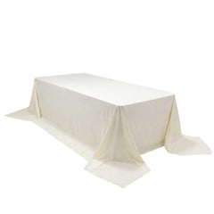 Ivory Scuba Rectangular King Tablecloth – 108" x 156" Extra-Wide, Wrinkle-Free & Stain-Resistant Banquet Linen for 8ft Tables