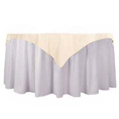 Scuba 54"x54" Table Overlay Square Tablecloth Beige - Wrinkle Free & Stain Resistant Table Cover