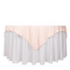 Scuba 70"x70" Table Overlay Square Tablecloth Blush - Wrinkle Free & Stain Resistant Table Cover