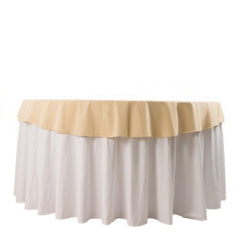 Scuba Round 70" Tablecloth Beige - Wrinkle Free & Stain Resistant Table Cover