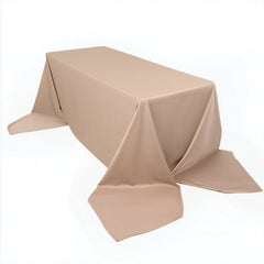 Scuba Rectangular 90"x156" Tablecloth Nude - Wrinkle Free, Stain Resistant & Seamless Table Cover
