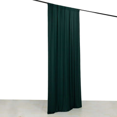 Hunter Emerald Green 4-Way Stretch Spandex Event Curtain Drapes, Wrinkle Free Backdrop Event Panel with Rod Pockets - 5ftx10ft