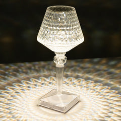 LED Acrylic Table Lamp Cup Shape Design Color Changing - Rechargeable Cordless Touch Control Accent Light 10"