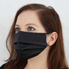 50 Pack 3 Ply Black Disposable Face Mask Non Woven Mask with Ear Loop