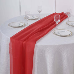 Chiffon 6ft Table Runner Red - Flowy & Lightweight Table Decor