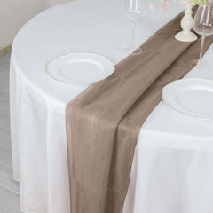 Chiffon 6ft Table Runner Taupe - Flowy & Lightweight Table Decor
