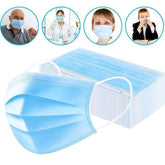 Box of 50 - 3 Ply Blue Sanitary Disposable Face Mask with Ear Loop