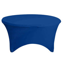Stretch Spandex 5ft Round Tablecloth Royal Blue - Durable Form-Fitting Table Cover