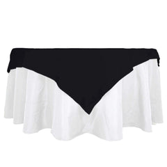 100% Cotton 54"x54" Table Overlay Square Tablecloth Black Linen - Soft & Breathable Fabric Table Topper