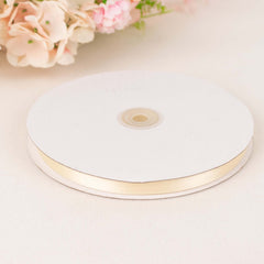100 Yards 3/8" Ivory Single Face Decorative Satin Ribbon