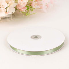 100 Yards 3/8" Sage Green Single Face Decorative Satin Ribbon