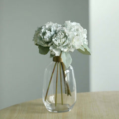 11" Silver Blue Real Touch Artificial Silk Peonies Flower Bouquet