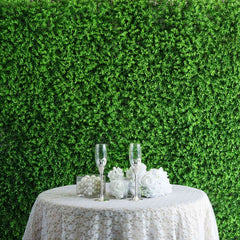 11 Sq ft. Artificial Baby Green Boxwood Hedge Garden Wall Backdrop Mat - 4 Panels