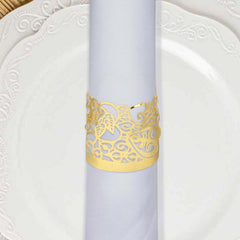 20-Pack Paper Candle Holder Wraps Floral Lace Design Gold Foil - Votive Tealight Decorative Wraps