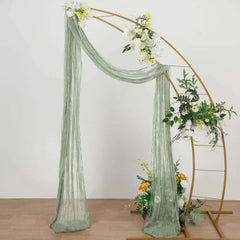20ft Dusty Sage Green Gauze Cheesecloth Fabric Wedding Arch Drapery, Window Scarf Valance, Boho Decor Arbor Curtain Panel