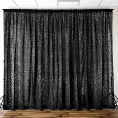 20ftx10ft Black Metallic Shimmer Tinsel Event Curtain Drapes, Backdrop Event Panel
