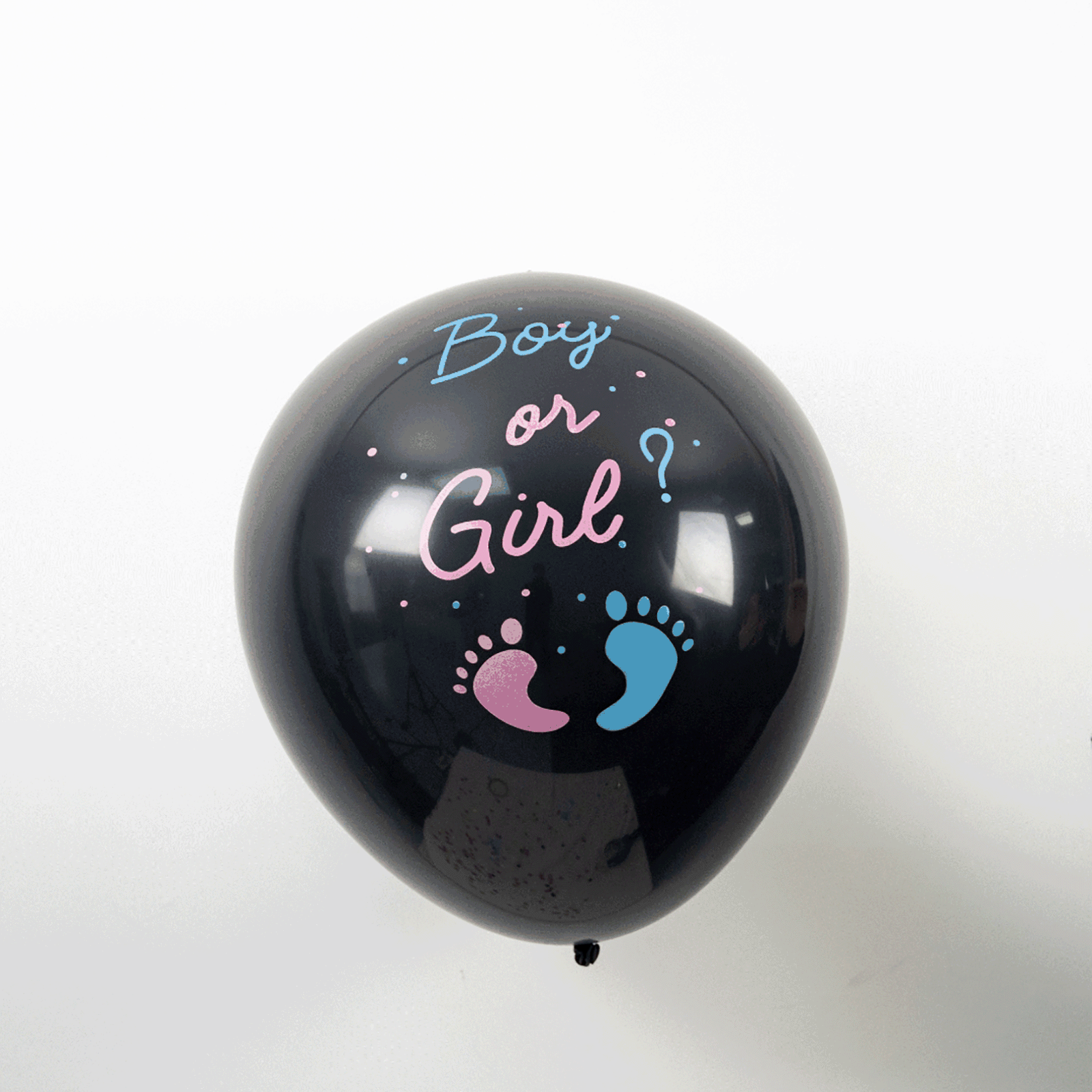 24" Gender Reveal Pink Confetti Filled Boy Or Girl Print Latex Balloon