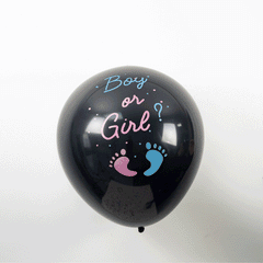 24" Gender Reveal Pink Confetti Filled Boy Or Girl Print Latex Balloon