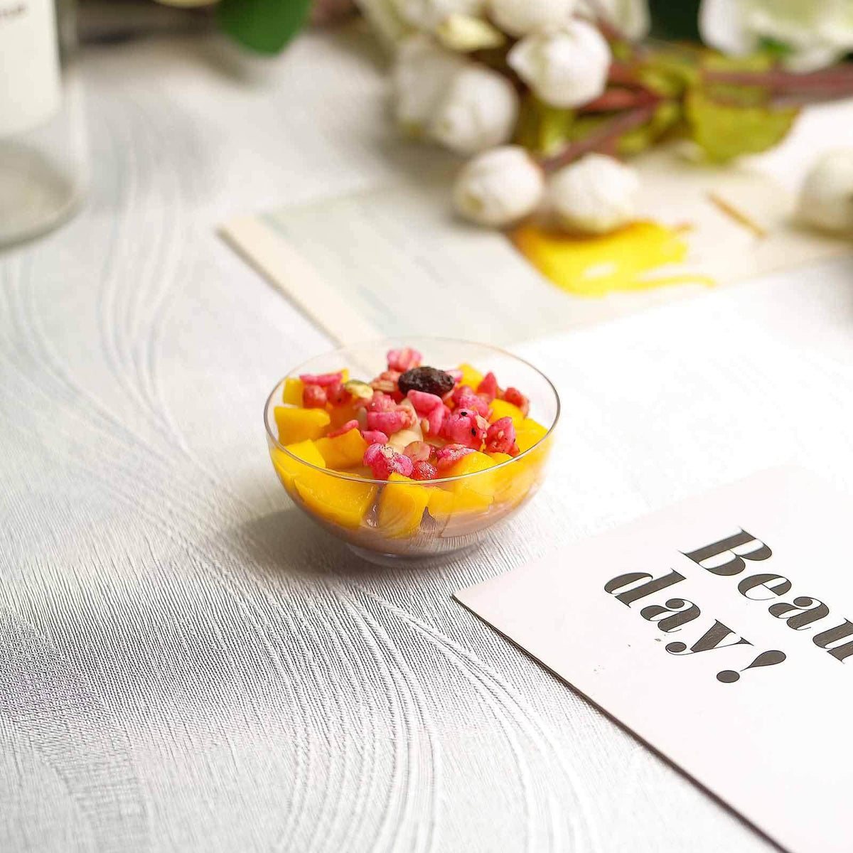 24-Pack Plastic Mini Dipping Bowls Clear - Durable Disposable Bowls for Snacks 2oz