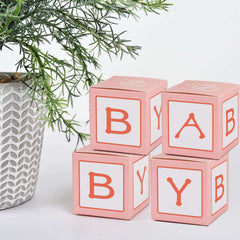 25 Pack 2" Pink Baby Shower Party Favor Candy Gift Boxes