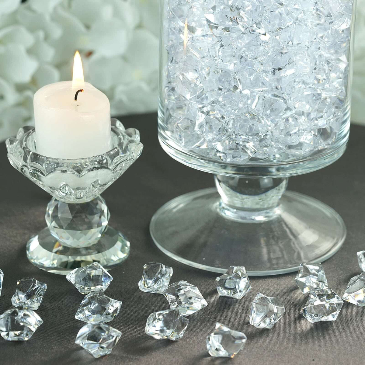 300 Pcs Acrylic Ice Bead Vase Fillers Large Clear - Stylish DIY Craft Crystals for Event Decor & Wedding Tables