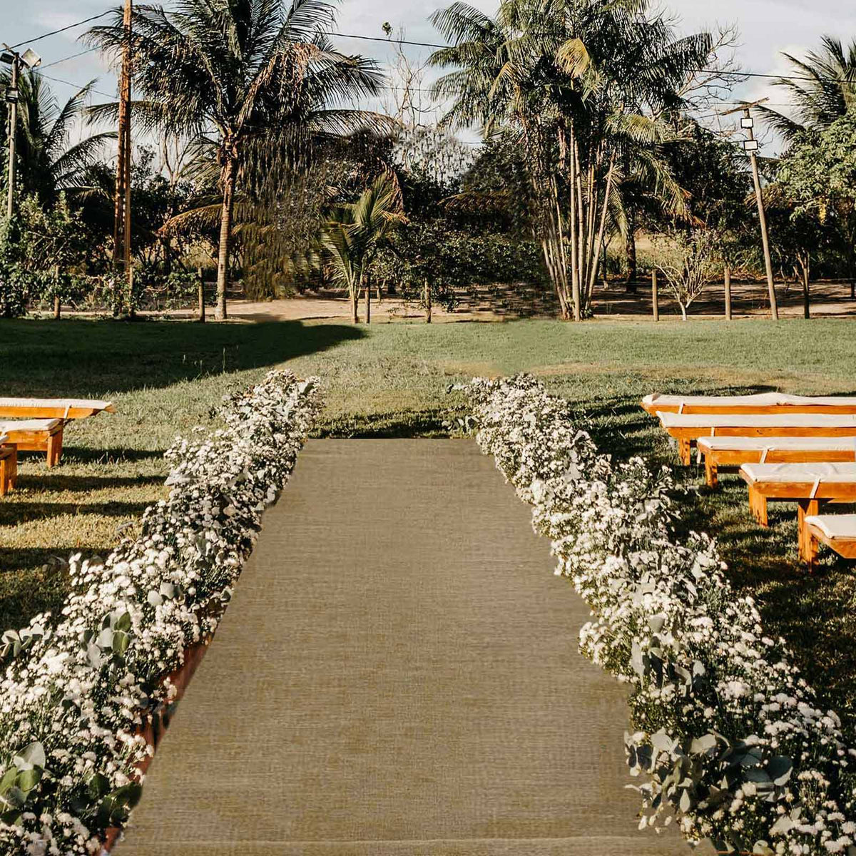36"x100ft All Natural Jute Burlap Aisle Runner
