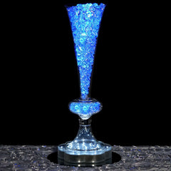 4-Pack Glass Trumpet Vases Crystal Ball Design Clear - Stylish Reversible Floral Centerpieces 15"