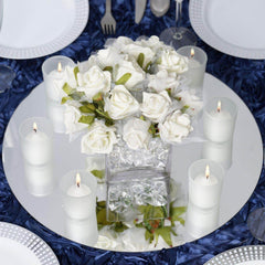 4-Pack Hanging Wall Decor Round Glass Mirror Table Centerpiece - Decorative Reflective Display 16"