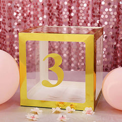 4-Pack Stickers Banner Custom 0-9 Number "3" Design Gold - Milestone Age and Date Stick-On Numbers 5"
